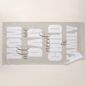 Family (Mom, Dad, Kid) White on Sand ビーチタオル (正面)