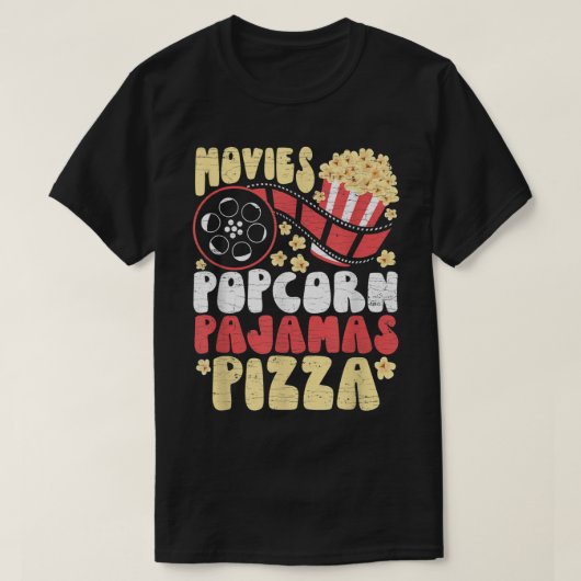 Family Movie Watching Night Popcorn Tシャツ (デザイン正面)