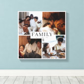 Family Multi Photo Simple Elegant キャンバスプリント (インサイチュ (ウッドフロア))
