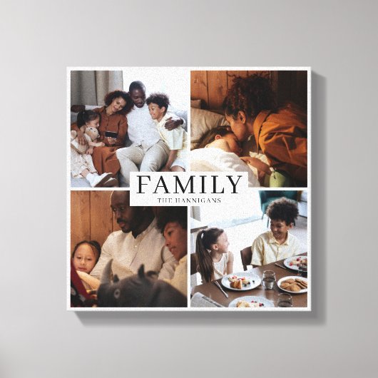 Family Multi Photo Simple Elegant キャンバスプリント (正面)