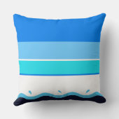 Family Name Blue Stripes Chillin Beach House クッション (裏面)