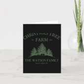 Family Name Christmas Tree Farm Retro  カード (正面)