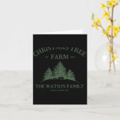 Family Name Christmas Tree Farm Retro  カード (黄色い花)