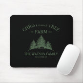 Family Name Christmas Tree Farm Retro  マウスパッド (マウス)