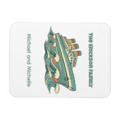 Family Name Cruise Ship Door Marker マグネット (横)