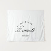 Family Name Just Married Custom Wedding Banner タペストリー (正面(横))