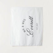 Family Name Just Married Custom Wedding Banner タペストリー (正面)