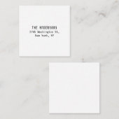 Family Name Modern Plain Professional Black White エンクロージャーカード (正面/裏面)