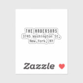 Family Name Modern Plain Professional Black White シール (シート)