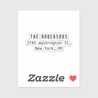 Family Name Modern Plain Professional Black White シール