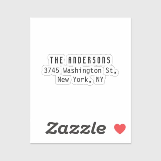 Family Name Modern Plain Professional Black White シール (シート)