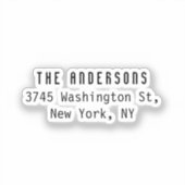 Family Name Modern Plain Professional Black White シール (正面)