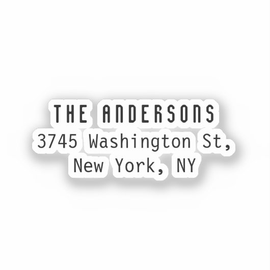 Family Name Modern Plain Professional Black White シール (正面)