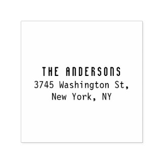 Family Name Modern Plain Professional Black White セルフインキングスタンプ