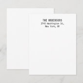 Family Name Modern Plain Professional Black White ノートカード (正面/裏面)