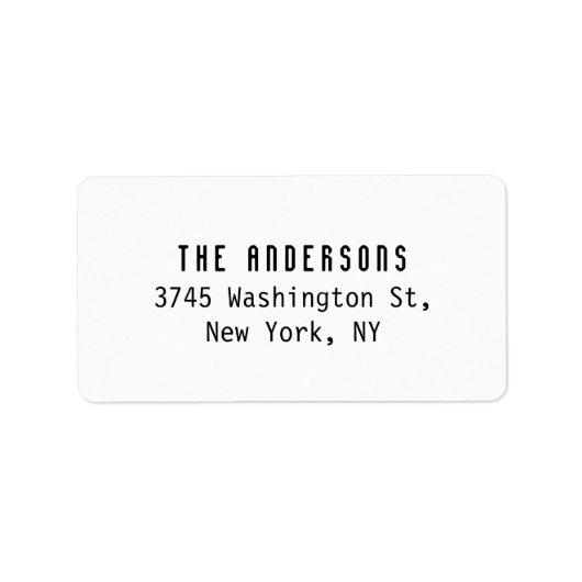 Family Name Modern Plain Professional Black White ラベル (正面)