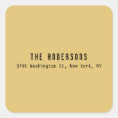 Family Name Modern Plain Professional Brass Yellow スクエアシール (正面)