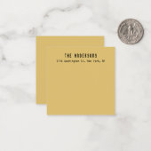 Family Name Modern Plain Professional Brass Yellow ノートカード (正面/裏面インサイチュ)