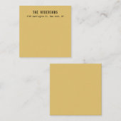 Family Name Modern Plain Professional Brass Yellow ノートカード (正面/裏面)