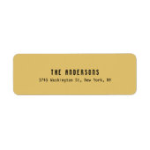 Family Name Modern Plain Professional Brass Yellow ラベル (正面)