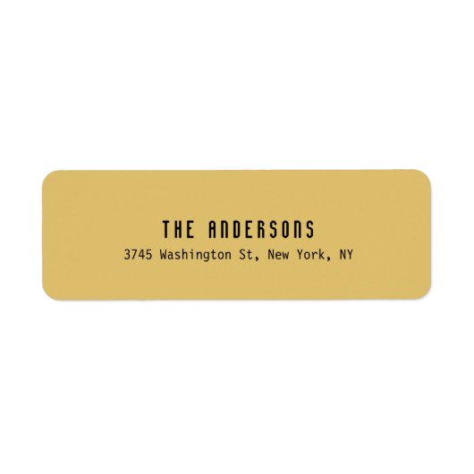 Family Name Modern Plain Professional Brass Yellow ラベル (正面)