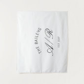 Family Name Monogram Custom Wedding Table Banner タペストリー (正面)