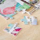 Family Name | Personalized Flamingo Family ジグソーパズル (側面)