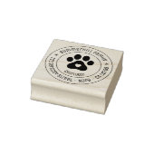Family Name Pet Paw Print Round Address ラバースタンプ (スタンプ)