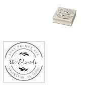 Family Name Return Address Eucalyptus Round Logo ラバースタンプ (押印)