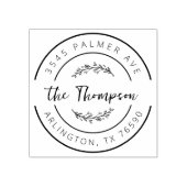 Family Name Return Address Vines Round Logo ラバースタンプ (インプリント)