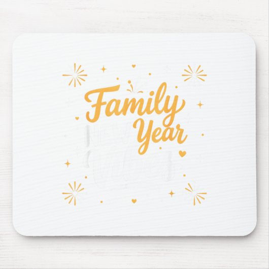 Family New Year 2026 Matching Party Crew  マウスパッド (正面)