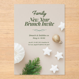 Family New Year Brunch Invitation 2026 アクリル招待状
