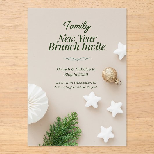 Family New Year Brunch Invitation 2026  アクリル招待状 (正面)