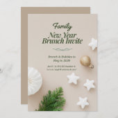 Family New Year Brunch Invitation 2026  招待状 (正面/裏面)