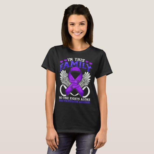 Family No One Fight Alone Chiari Malformation Awar Tシャツ (正面フル)