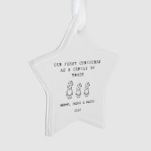 Family Of 3 Christmas Gonk Star Ornament オーナメント (正面)