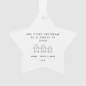 Family Of 3 Cute Gingerbread Men Star Ornament オーナメント (正面)