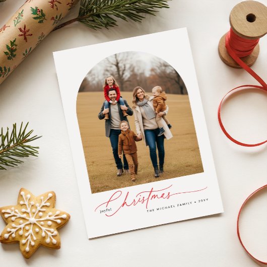 Family of 5 Christmas Photo Greetings Holiday Card シーズンカード