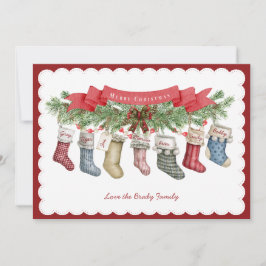 Family of 7 | Christmas Stocking Flat Holiday Card シーズンカード