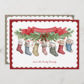 Family of 7 | Christmas Stocking Flat Holiday Card シーズンカード (正面/裏面)