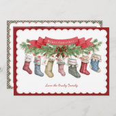 Family of 7 | Christmas Stocking Flat Holiday Card シーズンカード (正面/裏面)