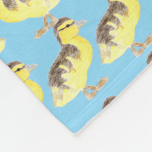 Family of  Ducks Fleece Blanket  フリースブランケット (角)