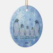 Family of Five Penguin Family Christmas セラミックオーナメント (右)