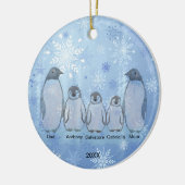 Family of Five Penguin Family Christmas セラミックオーナメント (左)