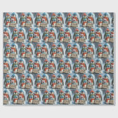 Family of Penguins With a Fun Sign ラッピングペーパー (フラット)