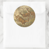 Family of Roe - Deers in a Forest ラウンドシール (バッグ)