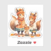 Family of Squirrels秋シール シール (シート)