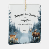 Family of Three First Christmas Forest Deer Moose セラミックオーナメント (右)