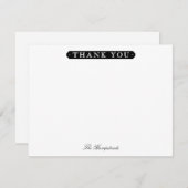 Family or Couples Formal Black & White Stationery サンキューカード (正面/裏面)