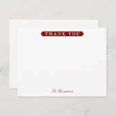 Family or Couples Formal Dark Red Stationery サンキューカード (正面/裏面)